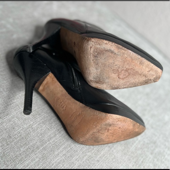 Via Spiga Black Leather Platform Stiletto Bootie Size 8 - Picture 7 of 8